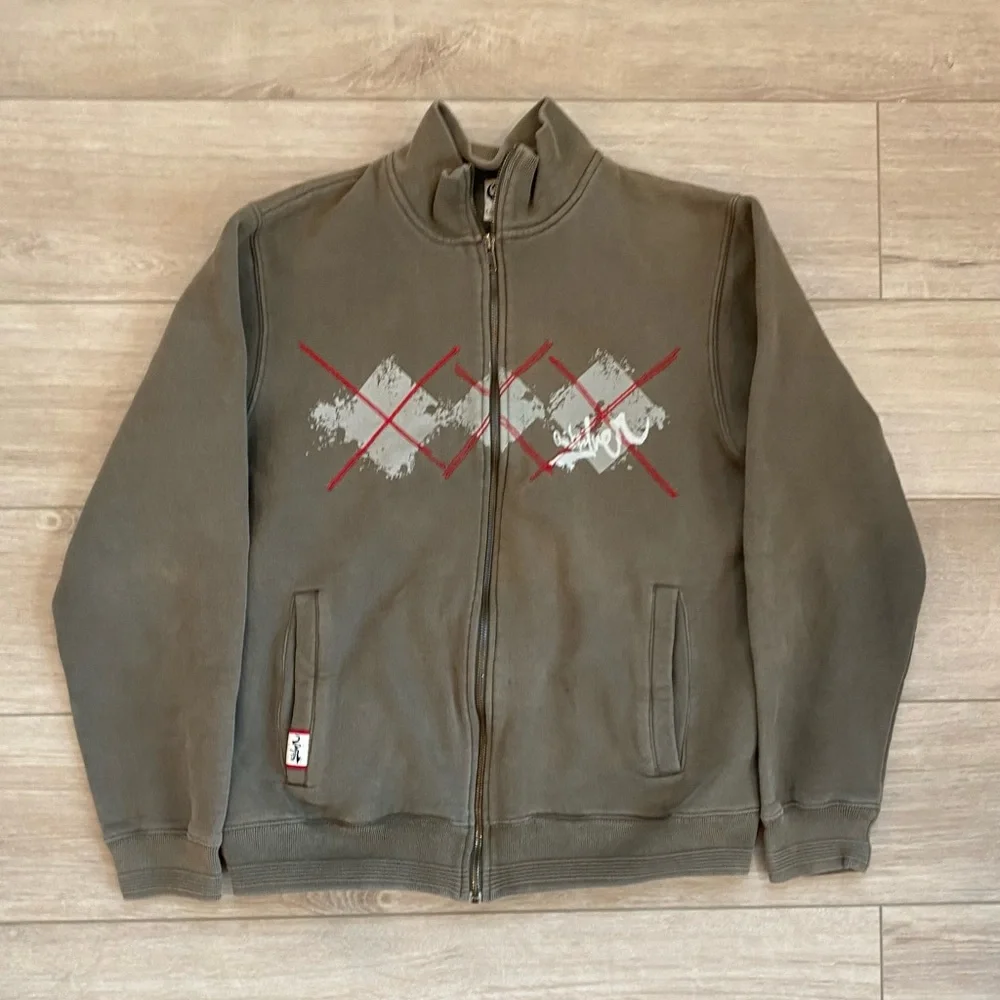 Vintage Y2K‎ Quiksilver Surfer Skater Sweatshirt Size Medium Grunge VTG Full Zip